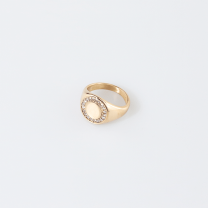 Circle Pave Signet-Ring