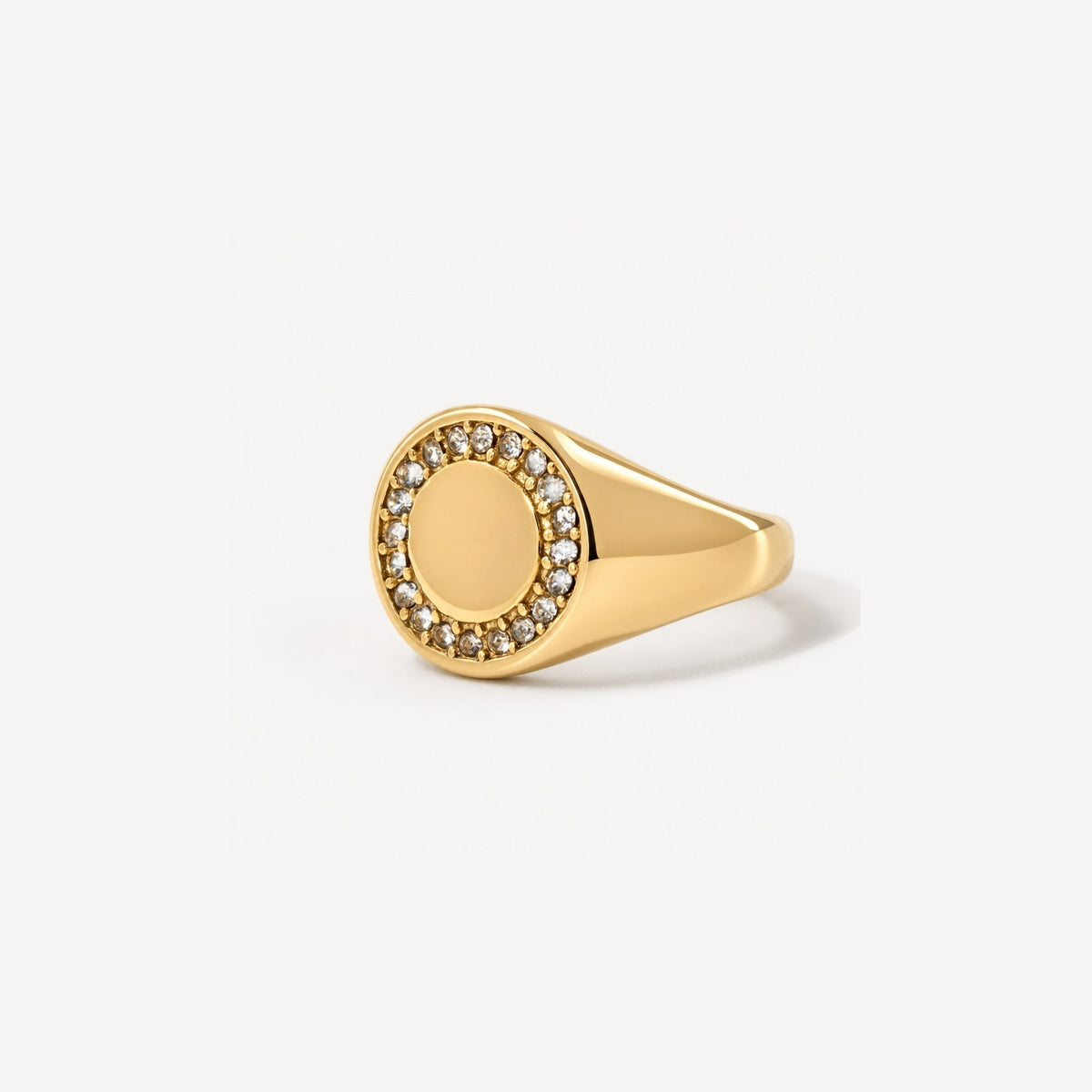 Circle Pave Signet Ring