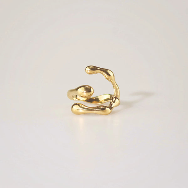 Waterproof 18k Gold Plated Claw Wrap Ring - Stylr