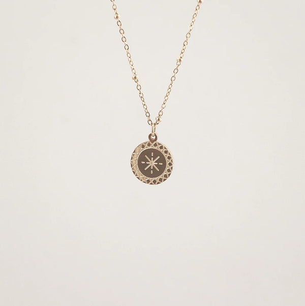 Waterproof Gold Coin Pendant Necklace