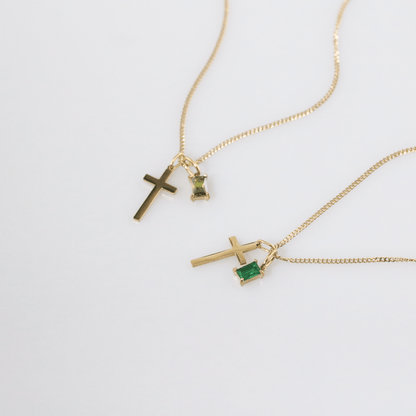 Cross - Birthstone Necklace