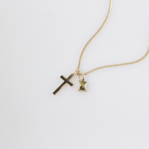 Cross and Birthstone-Necklace