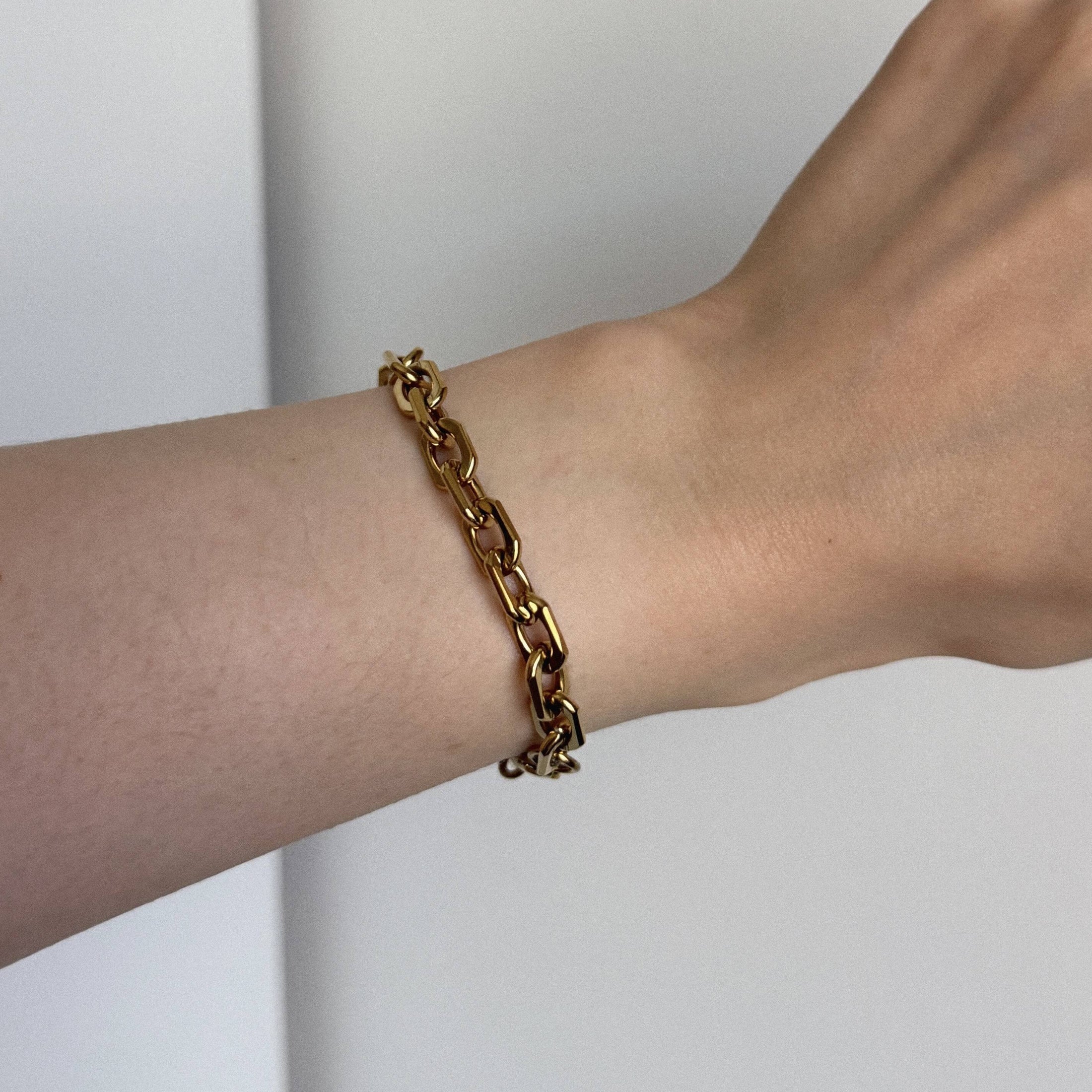 Waterproof Gold Chain Bracelet, 18k gold-plated stainless steel