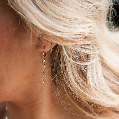 Crystal Chain Hoop Earrings