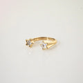 Meideya Jewelry Crystal Double Star Ring