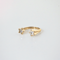 Crystal Double Star Ring – Waterproof Gold Plated Ring