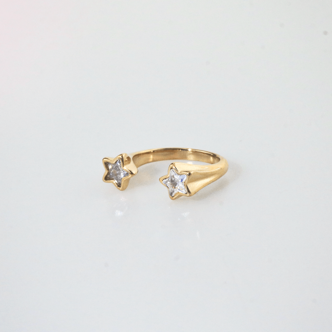 Crystal Double Star Ring