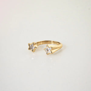 Meideya Jewelry Crystal Double Star Ring
