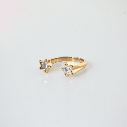 Crystal Double Star Ring