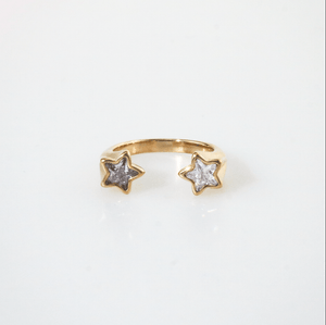 Meideya Jewelry Crystal Double Star Ring