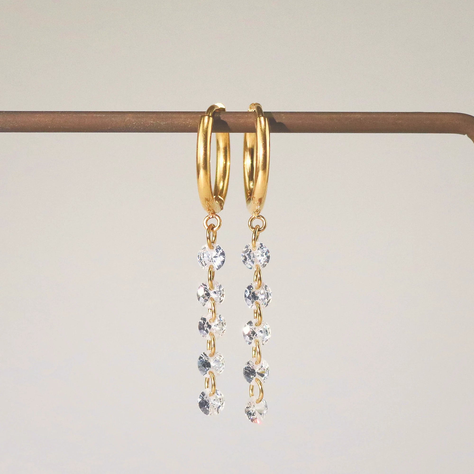 Meideya Jewelry Crystal chain drop earrings