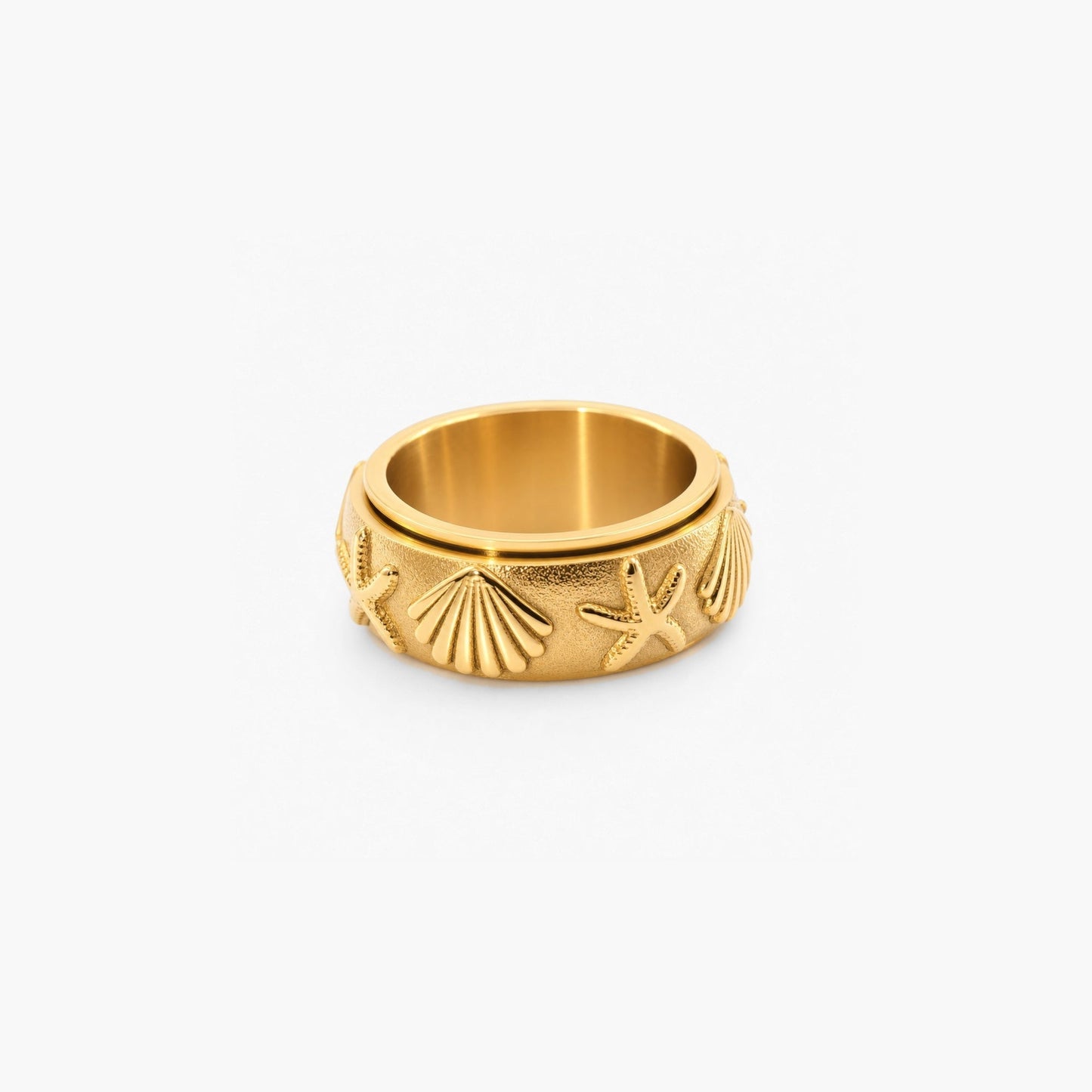 Fidget Spinner Ring — Wasserfest 18k vergoldet, hypoallergen