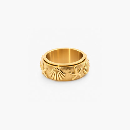 Fidget Spinner Ring — Wasserfest 18k vergoldet, hypoallergen