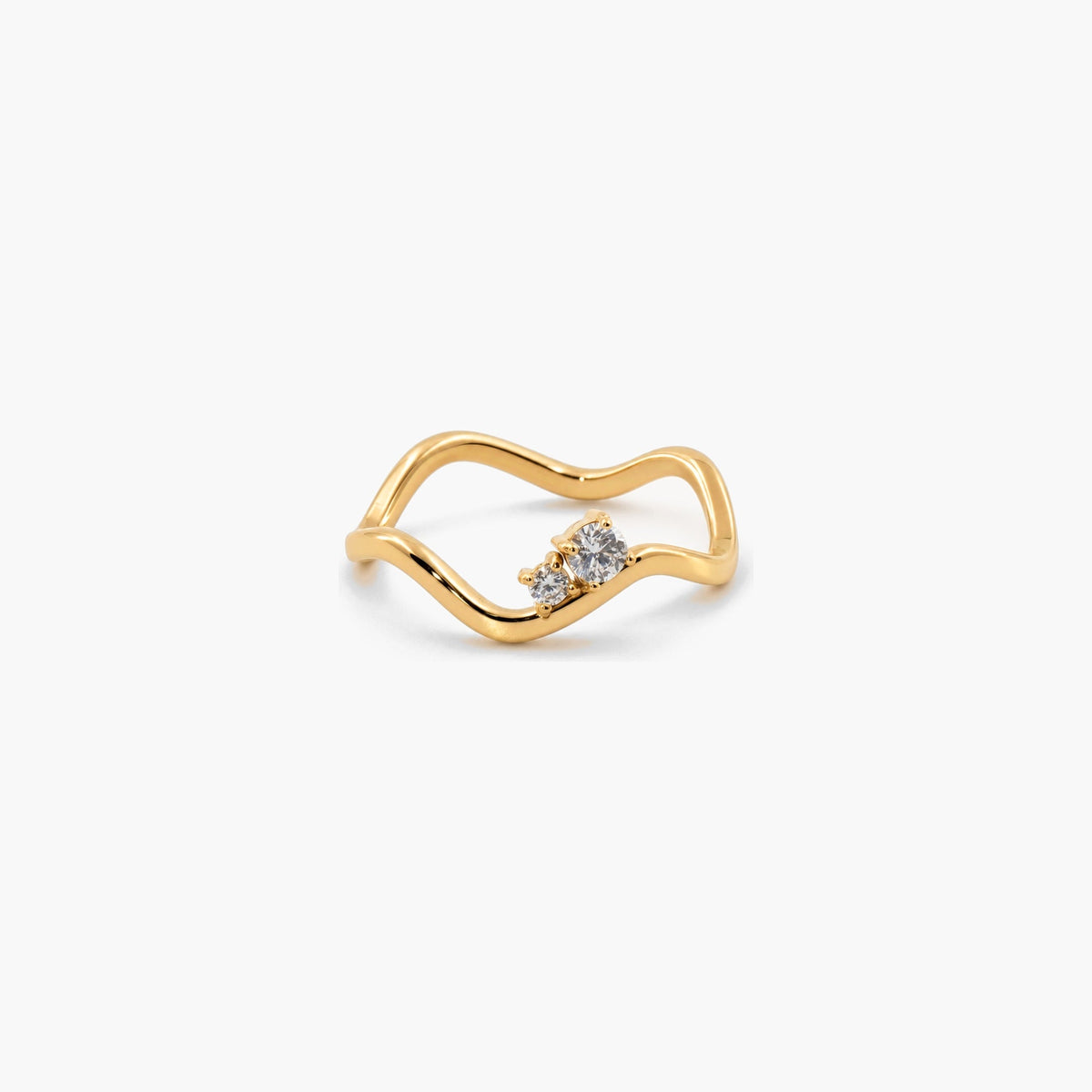 Delicate Sparkle Wave Ring