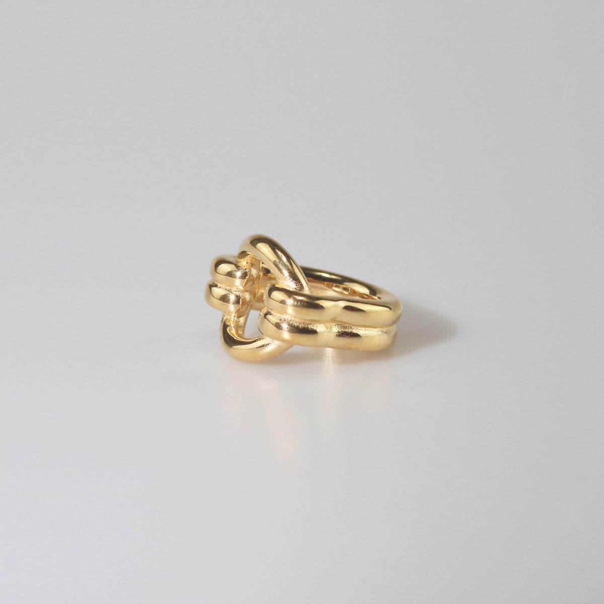 Double Loop Gold Ring, waterproof 18k gold-plated stainless steel