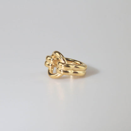 Double Loop Gold Ring, waterproof 18k gold-plated stainless steel