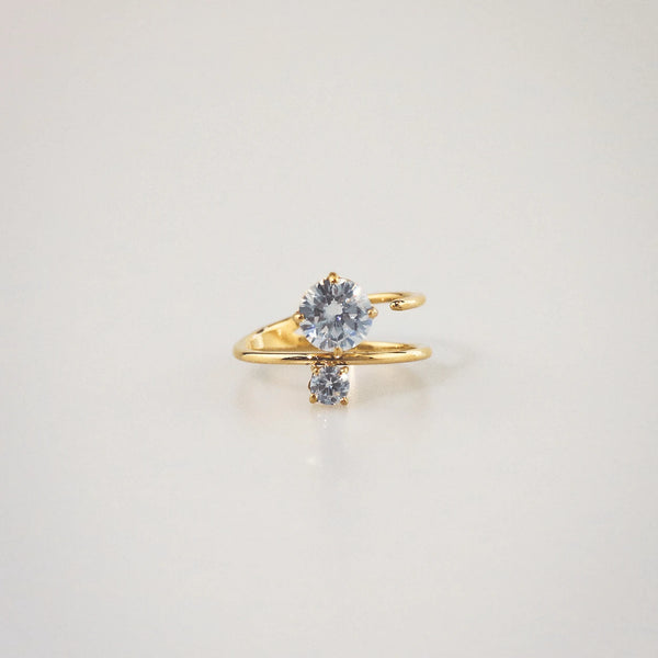 Duo Spark Wrap Ring – Stackable Gold Ring for Daily Wear