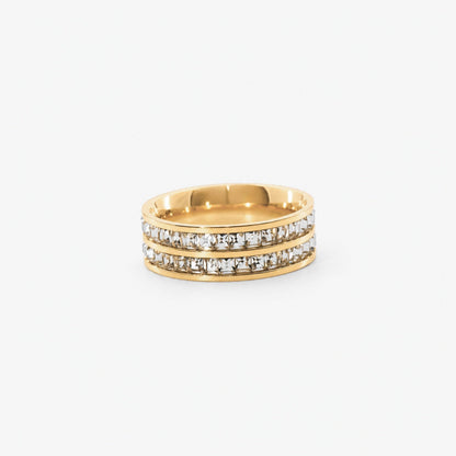 CZ Band Ring for Women — Waterproof 18k Gold Plated