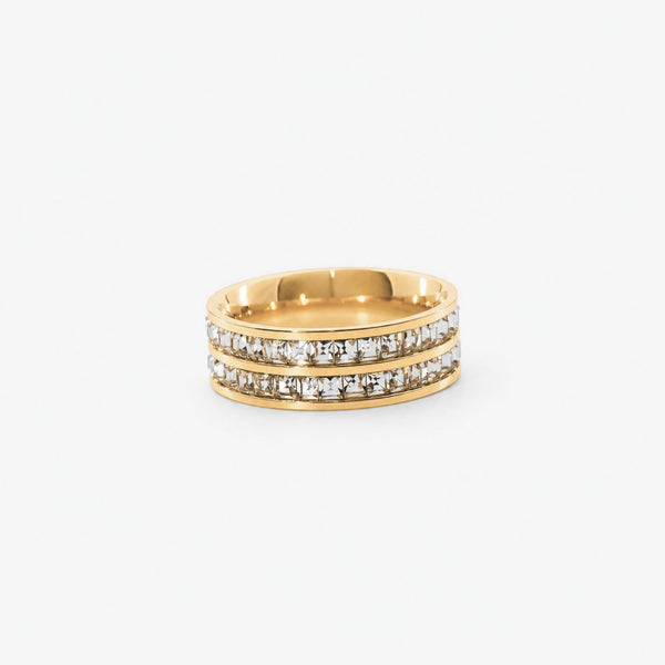 CZ Band Ring for Women — Waterproof 18k Gold Plated