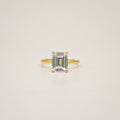 emerald cut cubic zirconia gold plated sterling silver ring