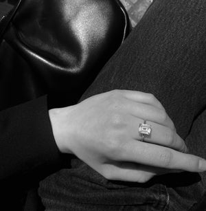 Meideya Jewelry Emerald Cut Square CZ Ring