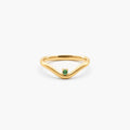 Emerald Dot Wave Ring – Gold Plated Stainless Steel