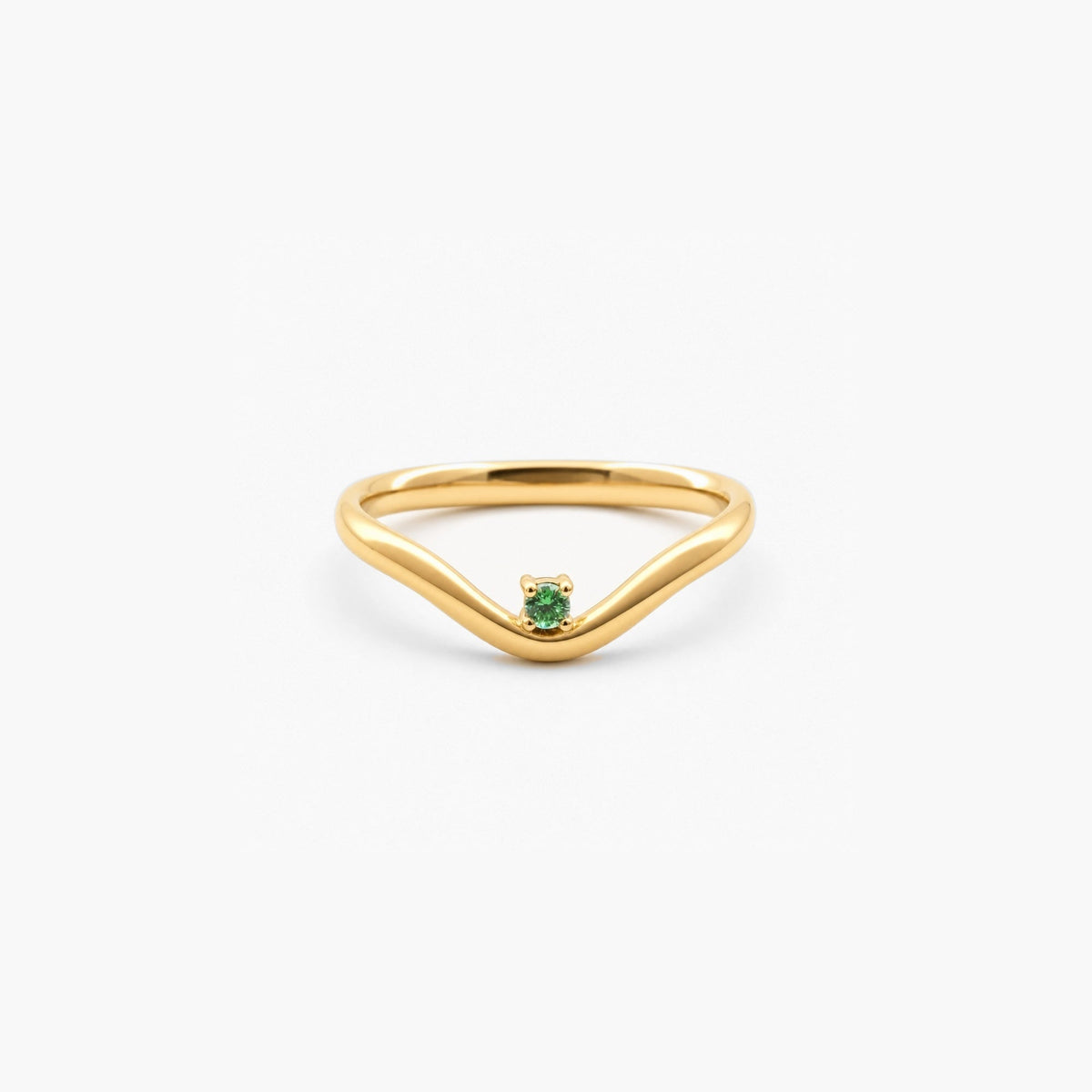 Emerald Dot Wave Ring gold