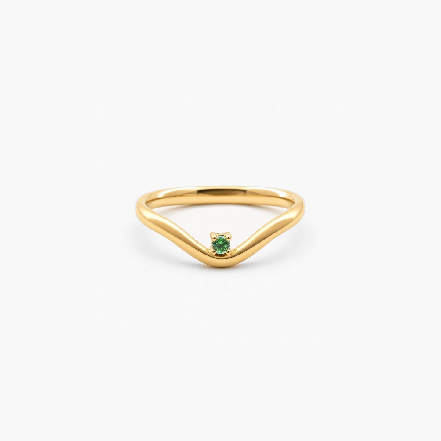 Emerald Dot Wave Ring gold