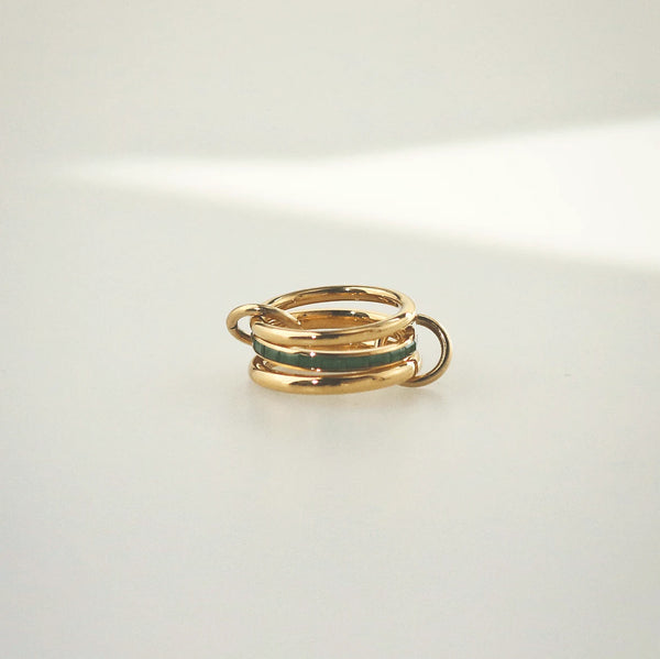 Emerald Triple Ring – Waterproof & Tarnish-Free Stackable Ring