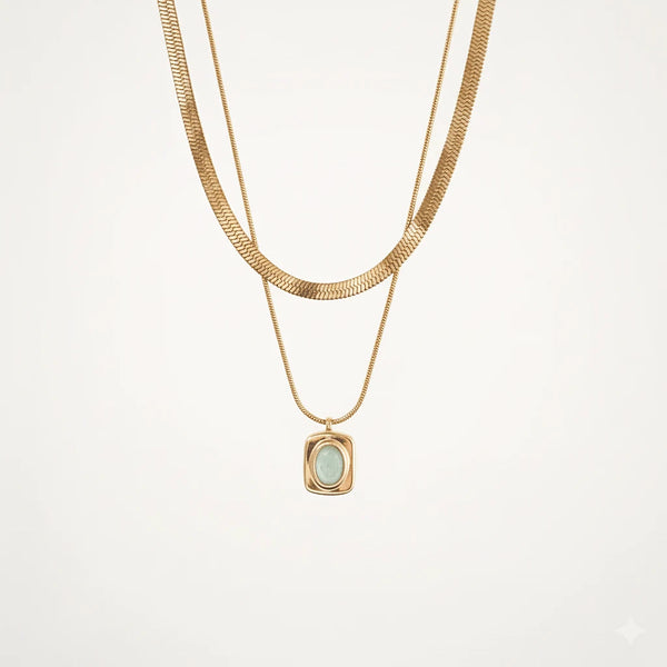 Eve Layered Necklace - Waterproof Gold Plated Pendant
