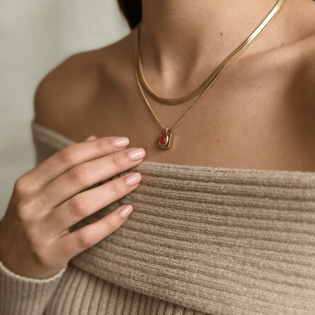 Eve Layered Necklace, waterproof 18k gold-plated stainless steel