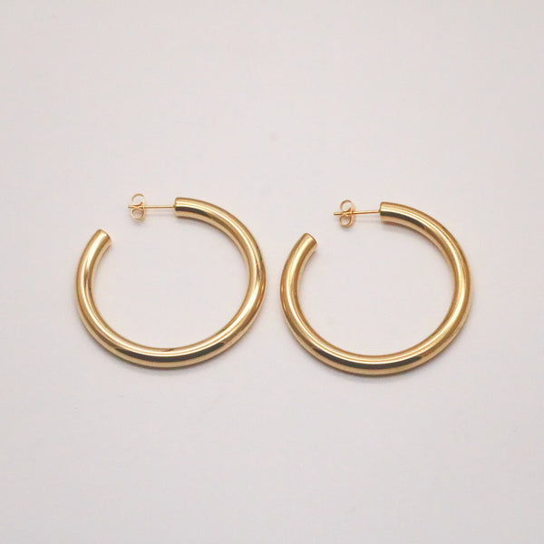 Faith Chunky Large Hoops 48mm Gold Earrings