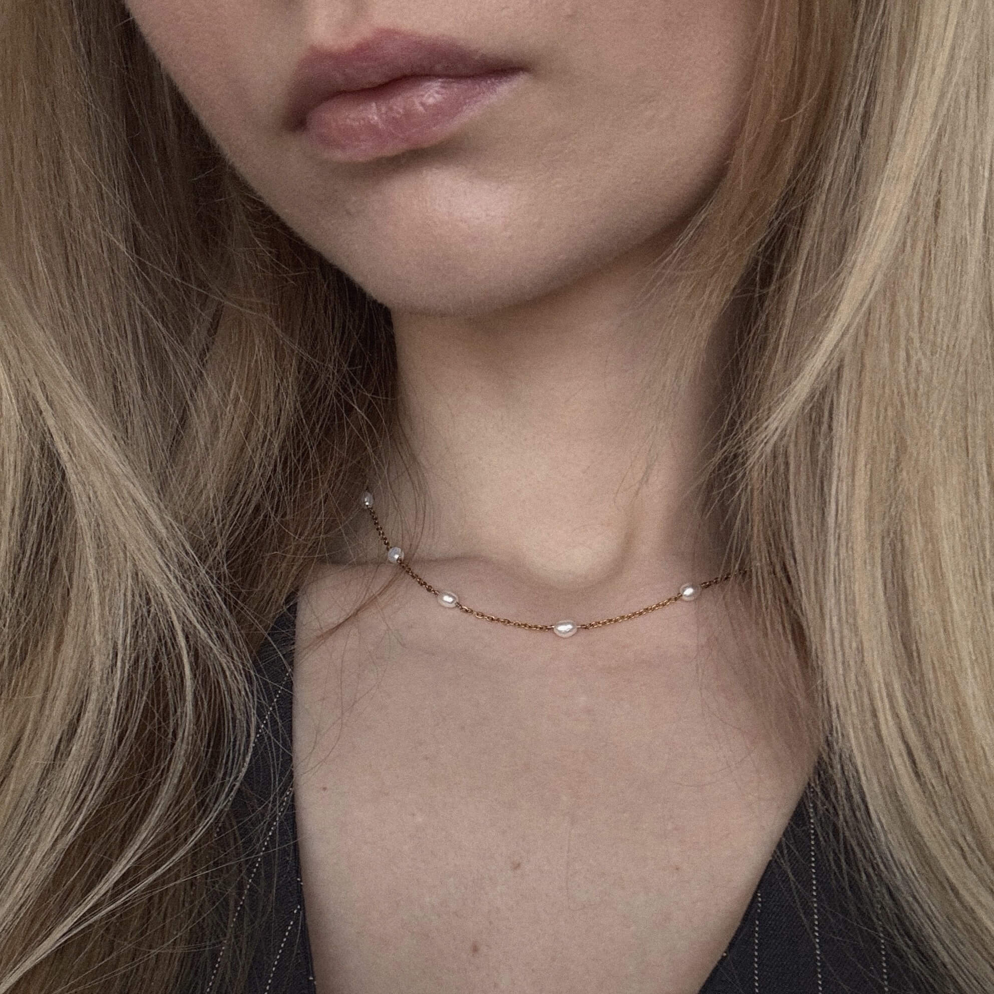 Freshwater Pearl Station -Necklace