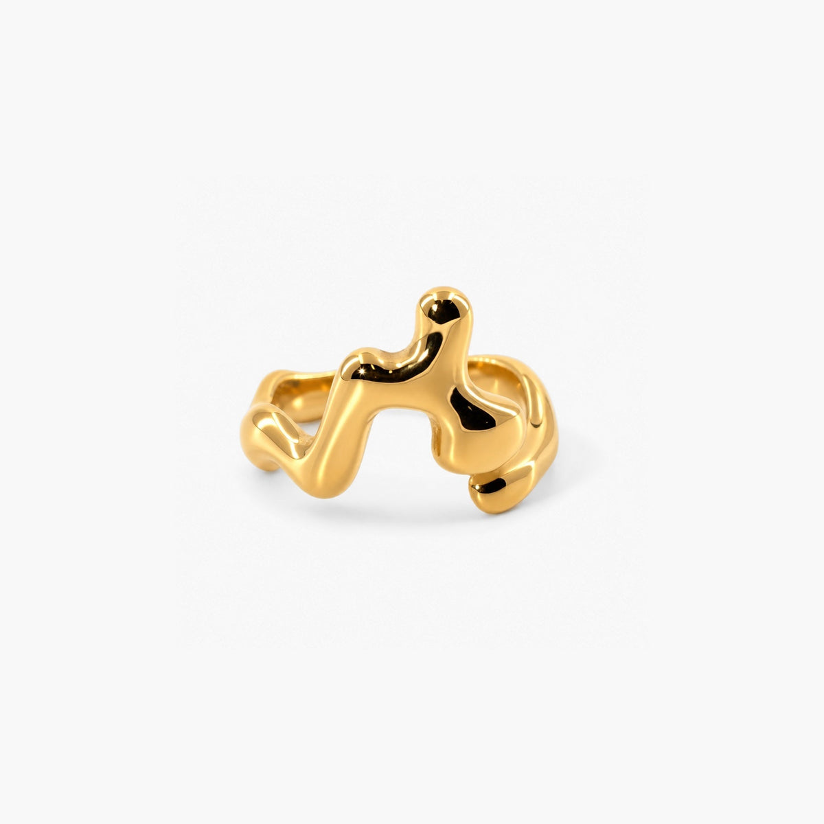 Fun Sculpted Ring in 18k gold plated stainless steel
