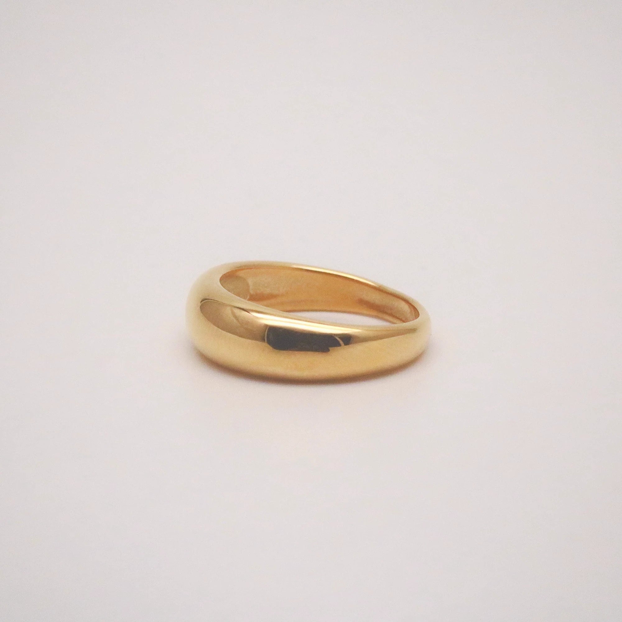 Thin Dome Ring, waterproof 18k gold-plated stainless steel