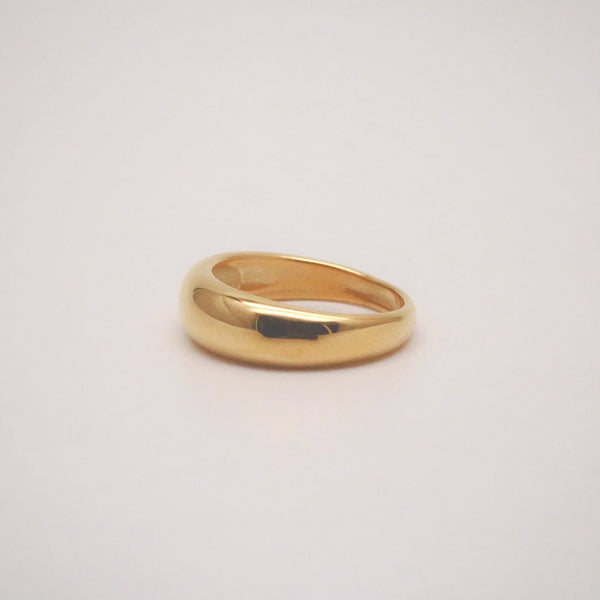 Thin Dome Ring - Waterproof 18k Gold Plated Stainless Steel