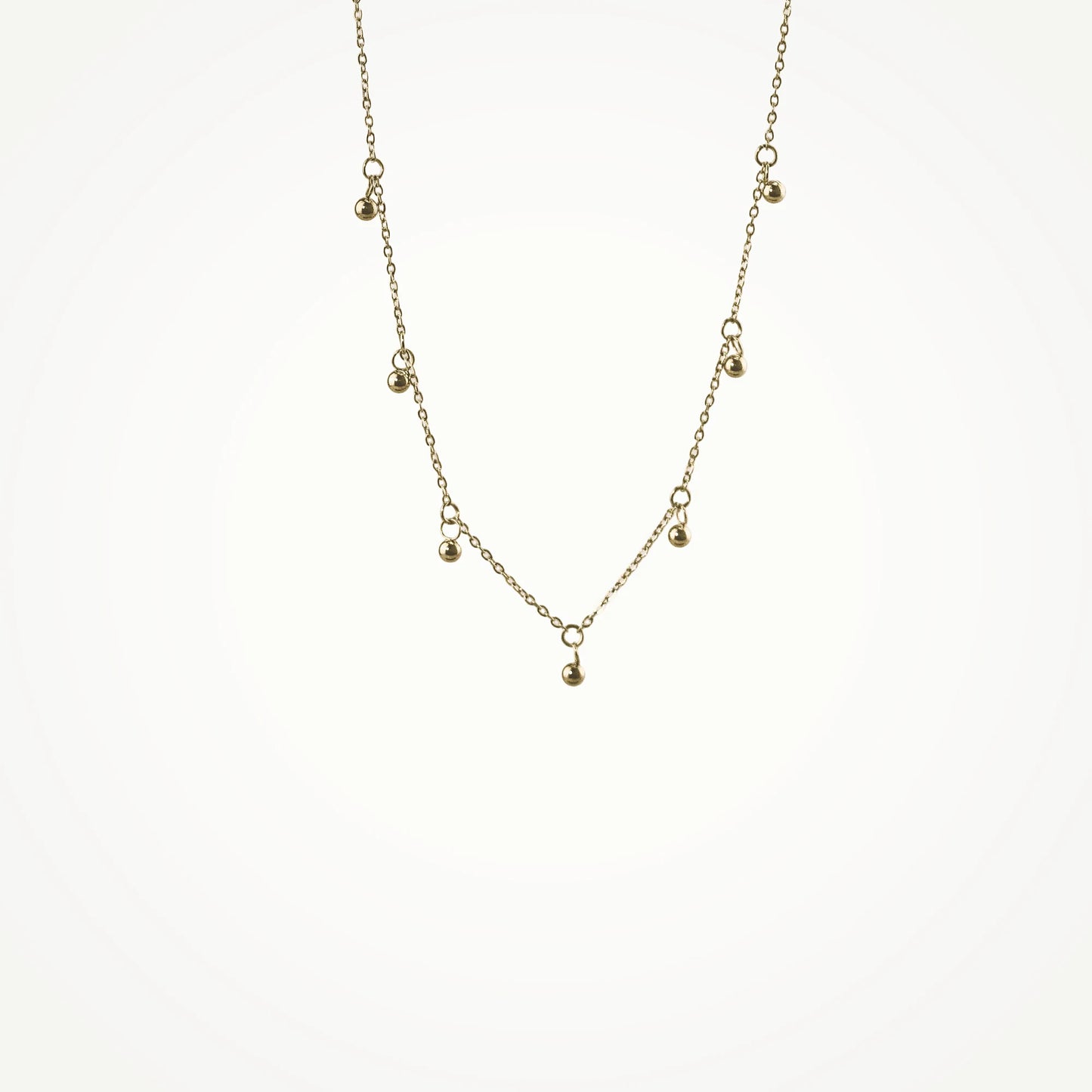 Gold Bead Station-Necklace
