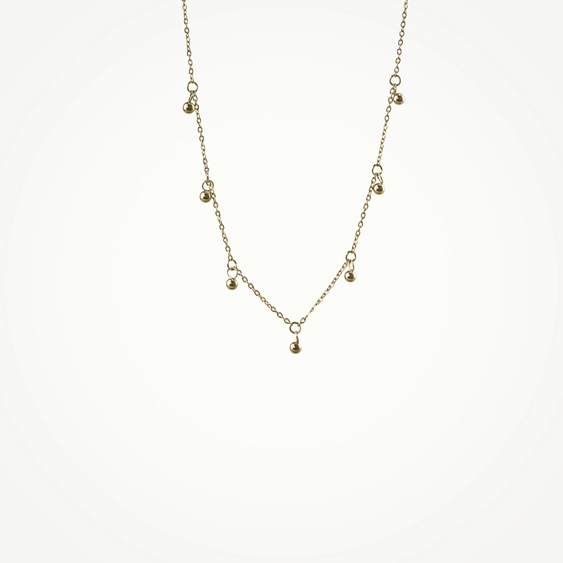 Gold Bead Station-Necklace