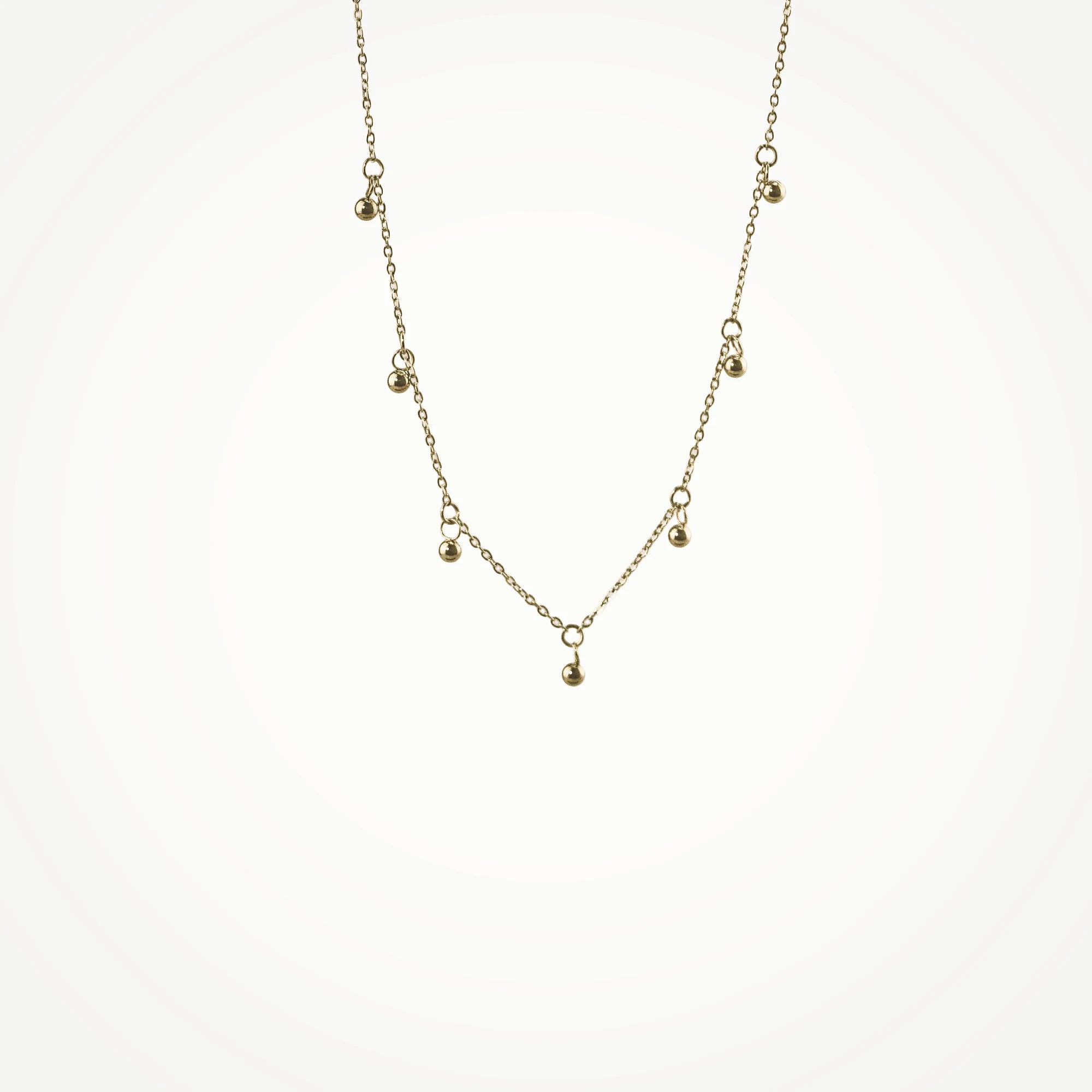 Gold Bead Station-Necklace