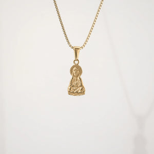 Gold Guanyin Pendant Necklace