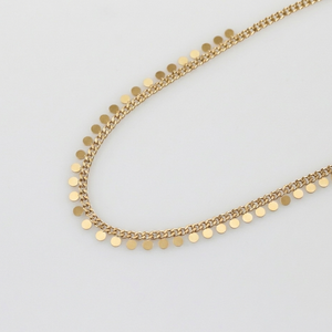 Gold Sequin Fringe-Necklace