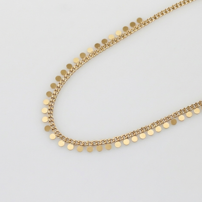 Gold Sequin Fringe-Necklace