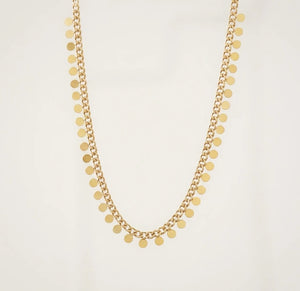 Gold Sequin Fringe Necklace