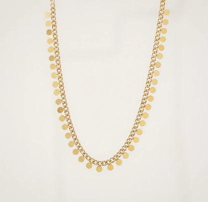 Gold Sequin Fringe Necklace