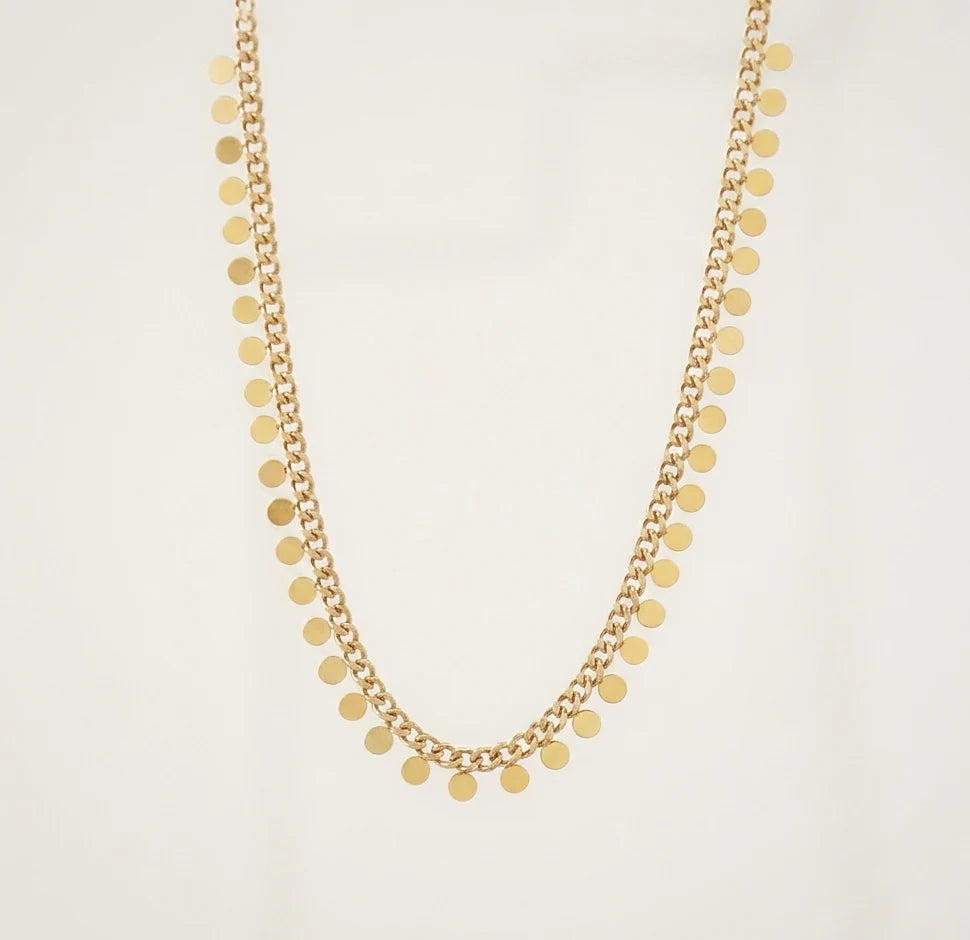 Gold Sequin Fringe Necklace