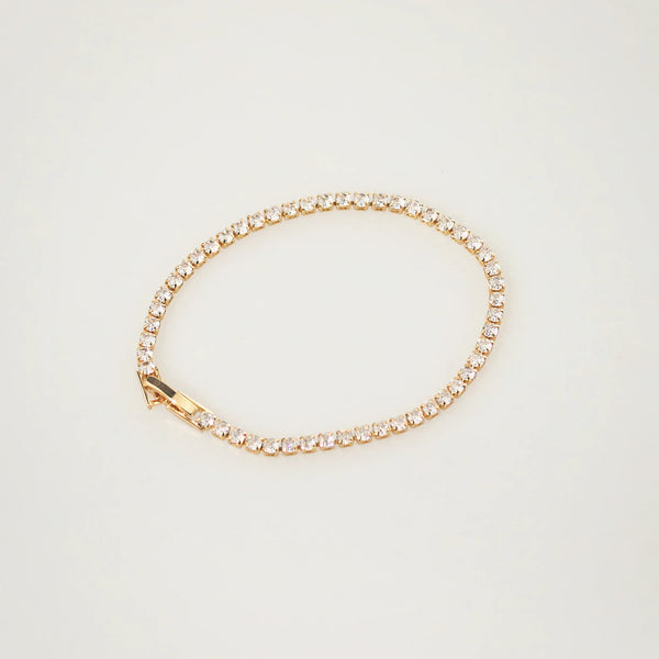 Classic Tennis Bracelet - 2mm Gold CZ Chain