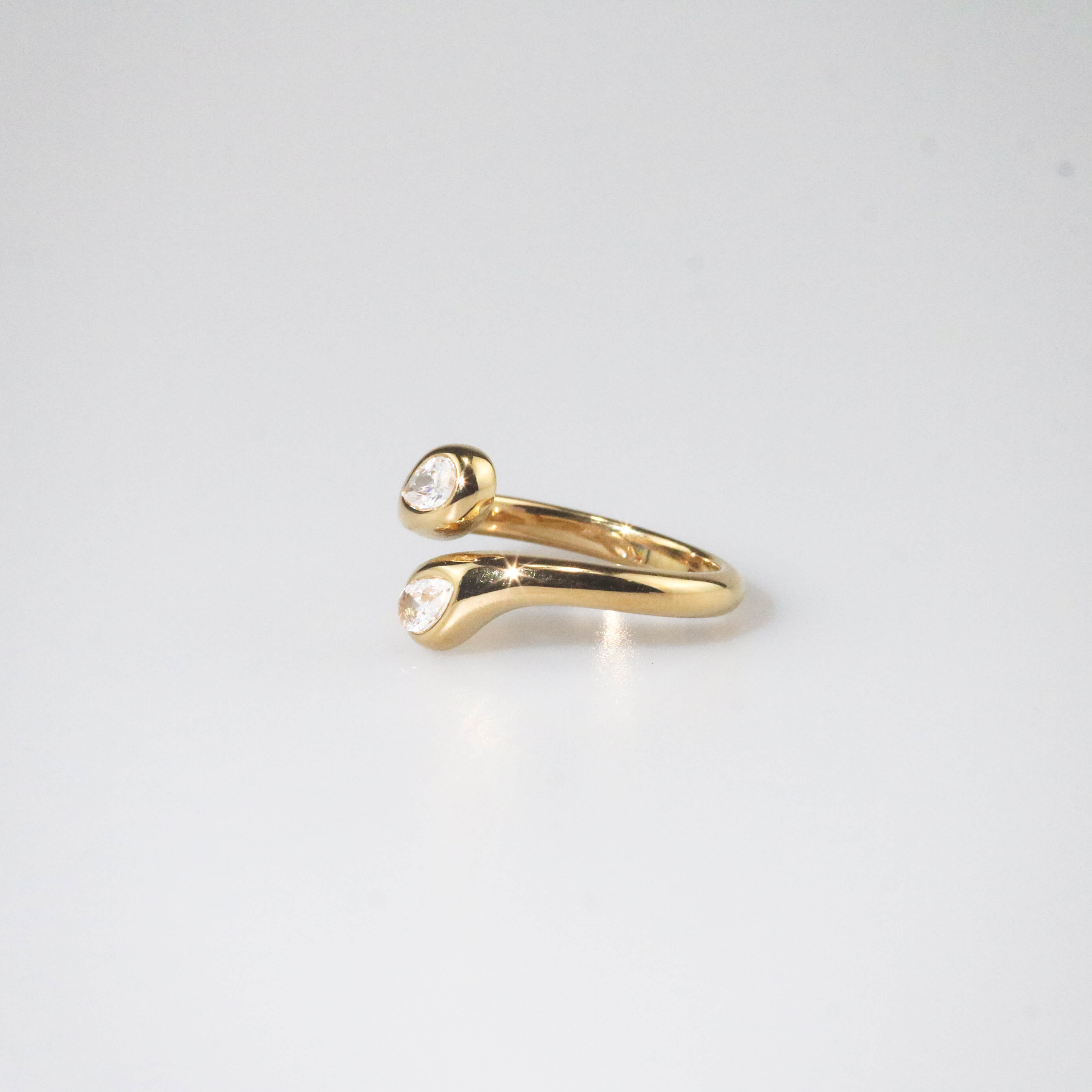 meideya jewelry twin teardrop cz ring