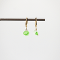 Green Agate Hoop Earrings – Waterproof 18k Gold Plated