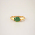 Green Cats Eye Ring in stainless steel, waterproof ring for women