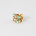 Green Stone Multi Row Ring